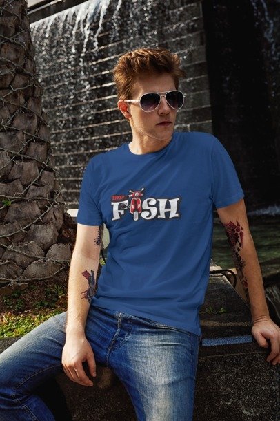 Mr Fish Super Cub Blue T-shirt – The Chronicles of Mr Fish
